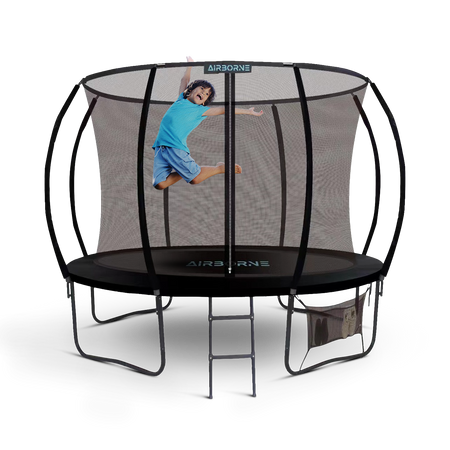 airborne kids trampoline with ladder and shoe holder 