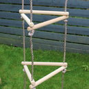 Go Wild 3 in 1 Round Nest Wooden Swing Set With Knotted Rope & Ladder - Titan Toys