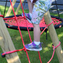 Go Wild Swing Set With 65cm Nest, Climbing Wall , Trapeze & 8ft Slide - Titan Toys