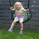 Go Wild Swing Set With 65cm Nest, Climbing Wall , Trapeze & 8ft Slide - Titan Toys