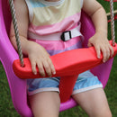 Go Wild Wooden Double Baby Swing Set With Climbing Wall & 6ft Slide - Titan Toys
