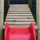 Go Wild Wooden Glider Swing Set With Climbing Wall & 6ft Slide - Titan Toys