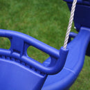Go Wild Wooden Glider Swing Set With Climbing Wall Plus 8ft Slide - Titan Toys
