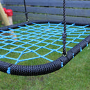Go Wild Wooden Rectangle Nest Swing Set With Climbing Wall & 6ft Slide - Titan Toys