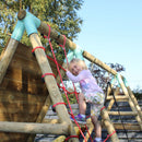 Go Wild Wooden Rectangle Nest Swing Set With Climbing Wall & 6ft Slide - Titan Toys