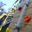 Go Wild Wooden Rectangle Nest Swing Set With Climbing Wall & 8ft Slide - Titan Toys