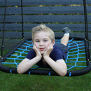 Go Wild Wooden Rectangle Nest Swing Set With Climbing Wall & 8ft Slide - Titan Toys