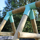 Go Wild Wooden Swing Set With XL Nest, Climbing Wall + 8ft Slide - Titan Toys