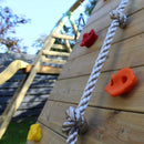 Go Wild Wooden Swing Set With XL Nest, Climbing Wall + 8ft Slide - Titan Toys