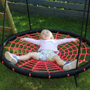 Go Wild Wooden Swing Set With XL Nest, Climbing Wall + 8ft Slide - Titan Toys