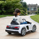 12v Audi R8 Spyder Kids Electric Rid On Car - White - Titan Toys