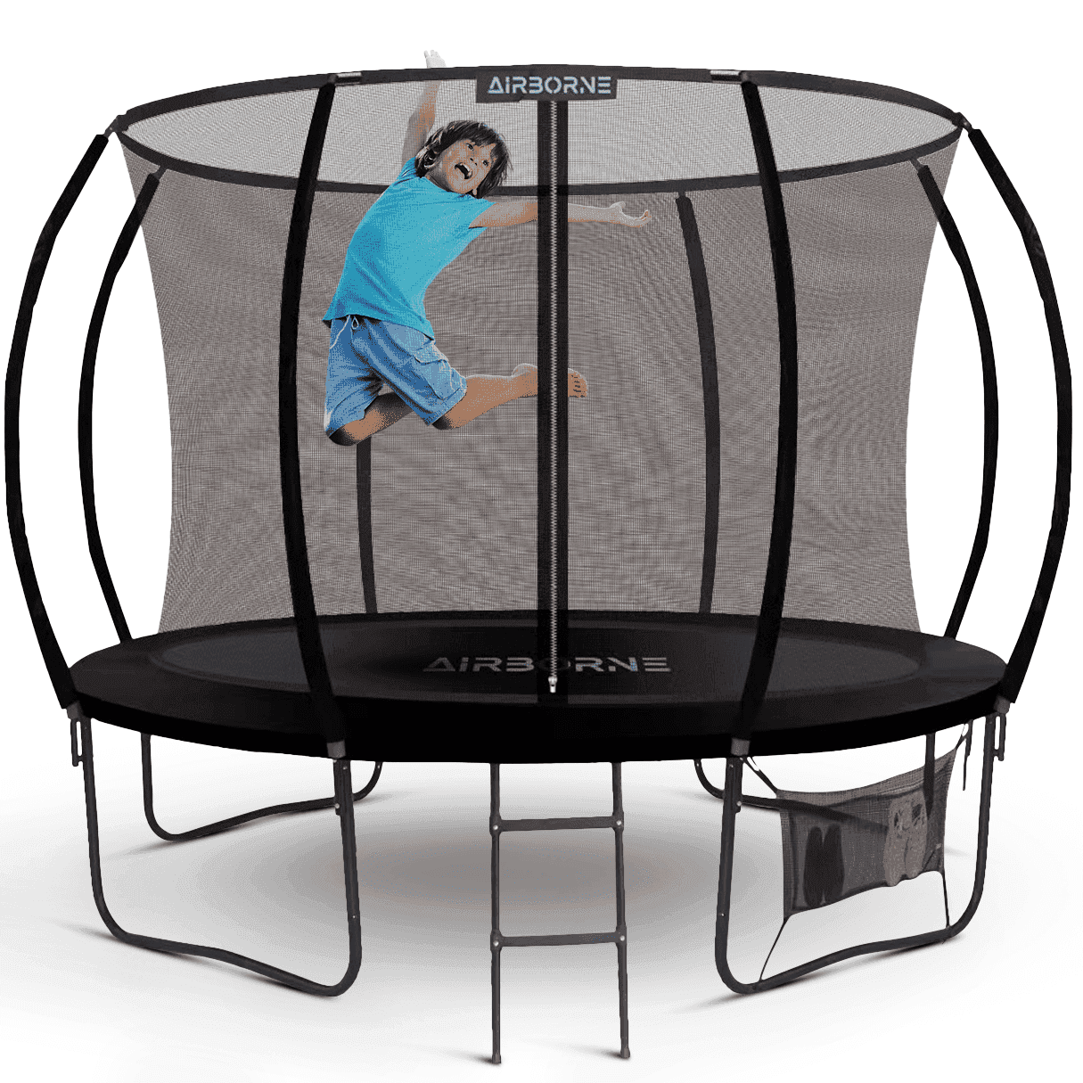 Airborne 10ft Trampoline With Ladder Shoe Holder