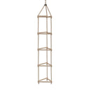 Wooden triangle rope ladder for hanging on a kids outdoor wooden swing set