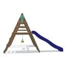 Go Wild Wooden Swing Set With Climbing Wall & 8ft Slide - Titan Toys