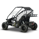 Black off-road vehicle with transparent canopy on a white background
