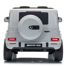 a children's me4rcedes g wagon amg with 24 volt powerful battery and leather seat and rubber wheels 
