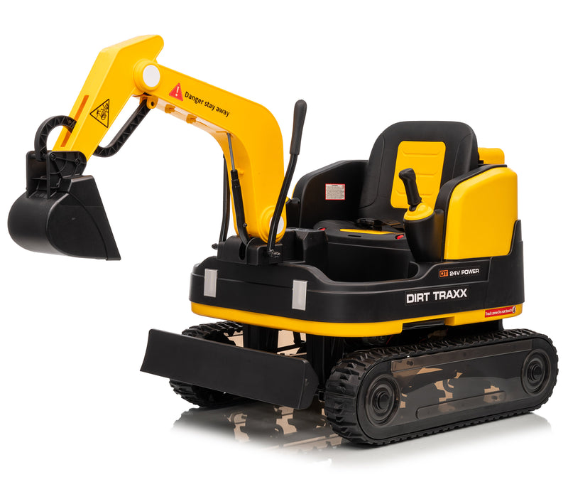 24v kids ride on Yellow and black toy excavator 