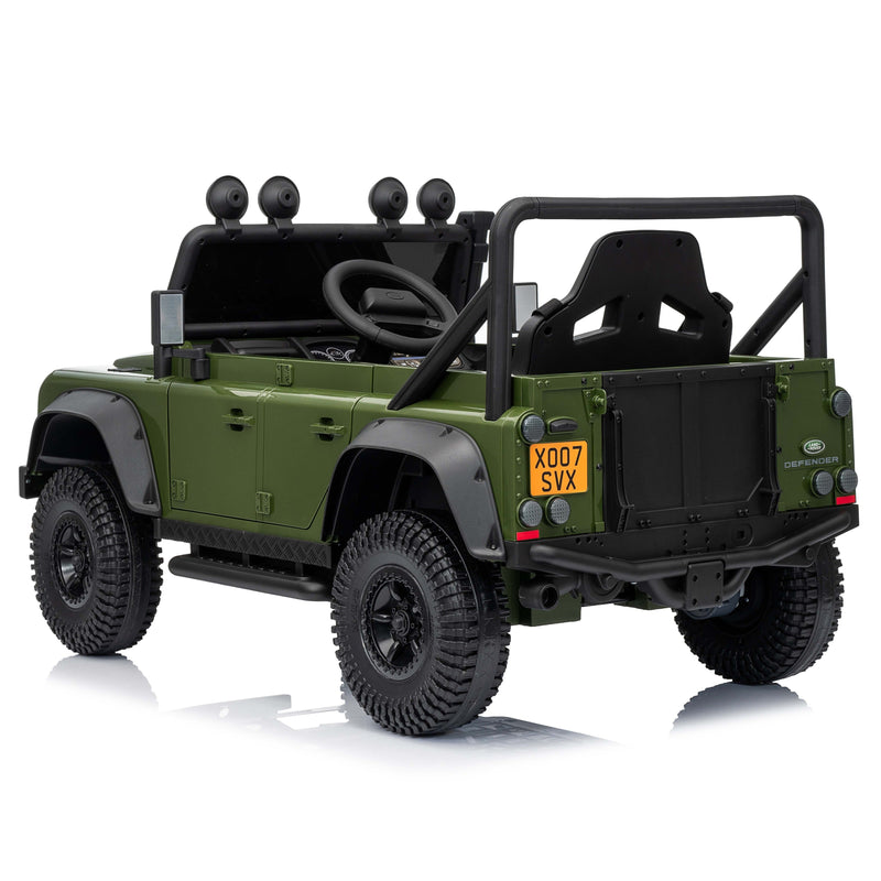 green 24 volt kids ride on electric defender jeep