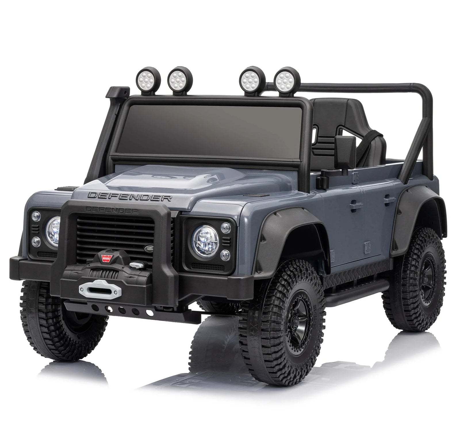 Licensed 24V Land Rover Defender 110 Kids Ride-On - Grey Jeep
