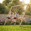 Go Wild Double Wooden Swing Set Premium