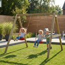 Go Wild Double Wooden Swing Set Premium