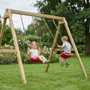 Go Wild Double Wooden Swing Set Premium