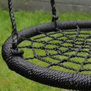 a black round netted nest swing seat to hang from a swing or a tree 
