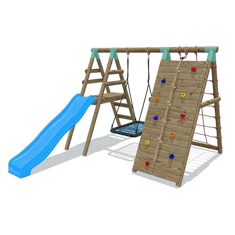 go wild outdoor wooden swing sets