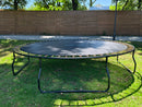 strong trampoline with 12ft base and black frame 