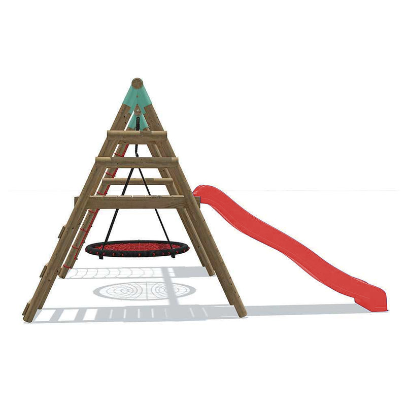 xl go wild large climbing frame with an added slide and climbing wall