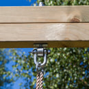 wooden playtowers with slide and wendy house 
