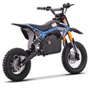 a boys blue 48v dirt bike 