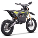 A black and gray electric dirt bike with bright yellow accents, including the number 53 on the side panel and a small FX logo on the handlebar area, shown from a three-quarters angle against a plain white background.