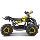 a yellow powerful kids quad bike 
