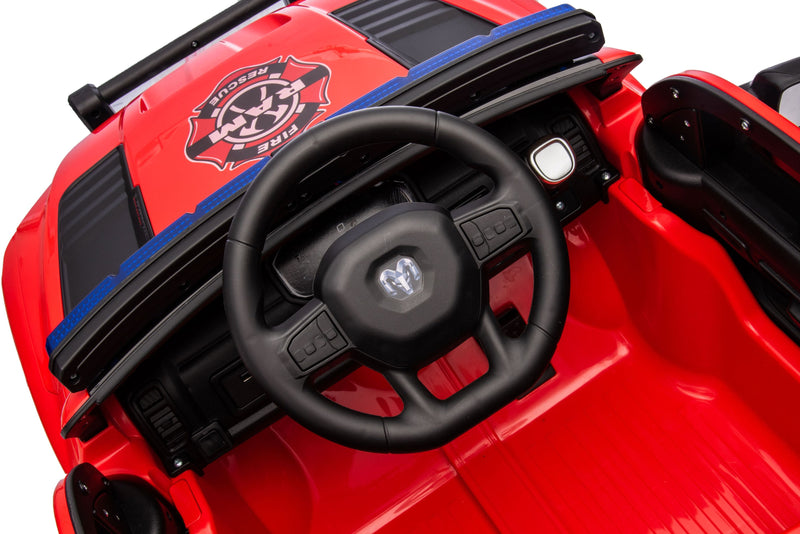 a red fire engine dodge ram truck for children to drive 