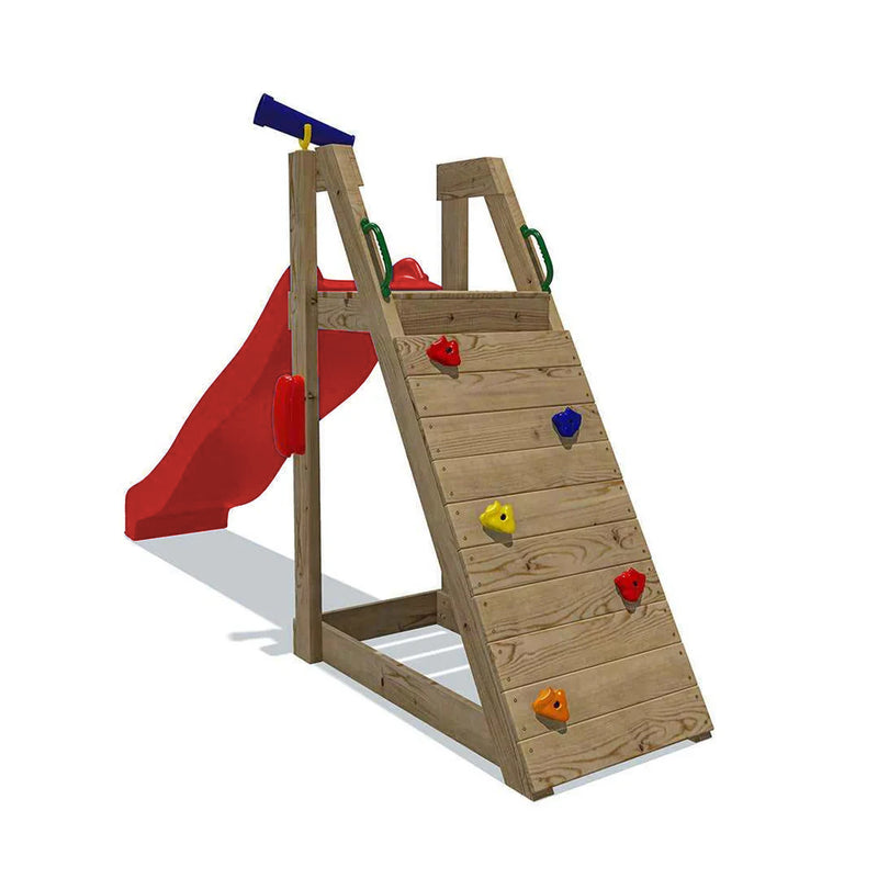 free standing kids garden slide with climbing wall 8ft