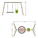 Go Wild 120cm Round Nest Wooden Swing Set with Baby Seat - Titan Toys 