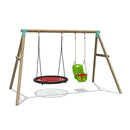 Go Wild 120cm Round Nest Wooden Swing Set with Baby Seat - Titan Toys 