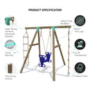 Go Wild 3 in 1 Glider Wooden Swing Set - Titan Toys 