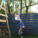 Go Wild 3 in 1 Rectangle Wooden Swing Set With Rope & Ladder - Titan Toys 