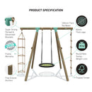 Go Wild 3 in 1 Round Nest Wooden Swing Set - Titan Toys 