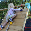 Go Wild Swing Set With 65cm Nest, Climbing Wall , Trapeze & 8ft Slide - Titan Toys 