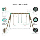 Go Wild Triple Wooden Swing & Trapeze Bar Set - Titan Toys 