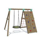 Go Wild Wooden Climber & 65cm Nest Swing Set - Titan Toys 