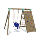 Go Wild Wooden Climber & Glider Swing Set - Titan Toys 