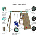 Go Wild Wooden Climber & Glider Swing Set - Titan Toys 
