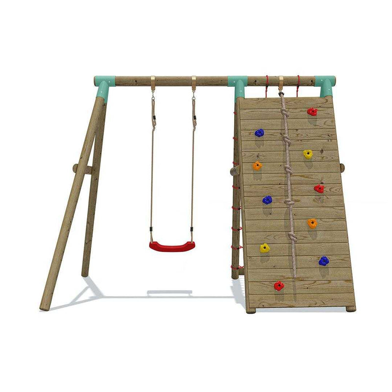 Go Wild Wooden Climber Swing Set - Titan Toys 