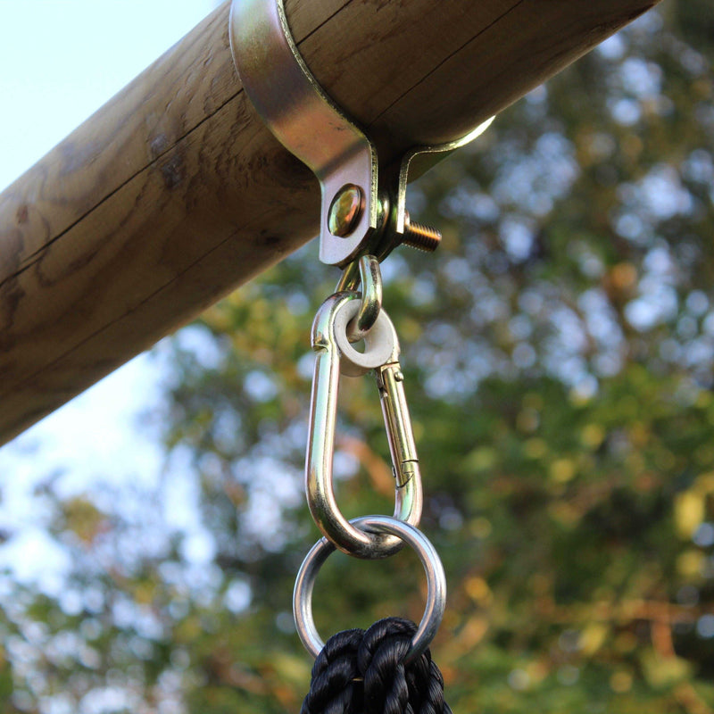 Go Wild Wooden Climbing Wall With 120cm Nest Swing Set - Titan Toys 