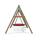 Go Wild Wooden Climbing Wall With 120cm Nest Swing Set - Titan Toys 