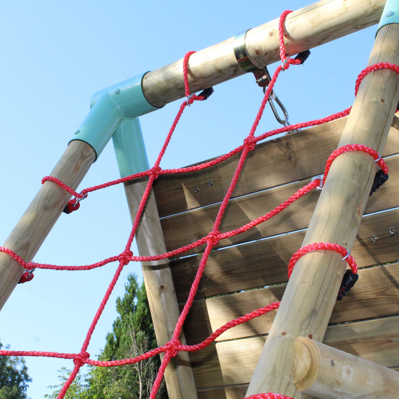 Go Wild Wooden Climbing Wall With 120cm Nest Swing Set - Titan Toys 